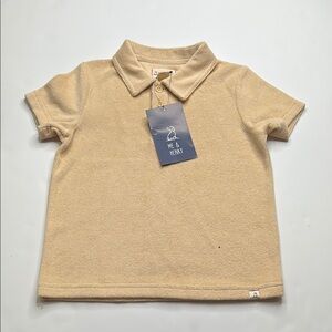 Tan Kids Terry Polo Shirt